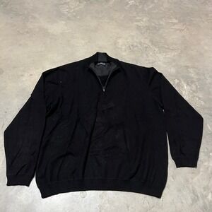 JWN Nordstrom Mens Black 100% Cashmere Quarter Zip Sweater XL IS91894MN